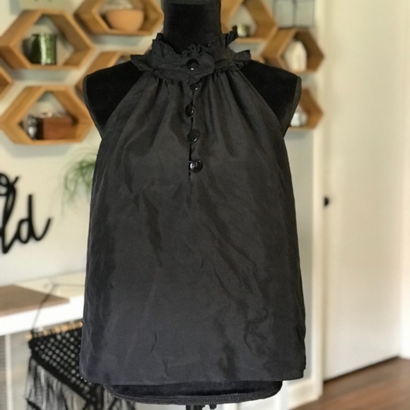 J. Crew Tops - 5/$25 J. Crew Black 100% Silk Ruffle Top
